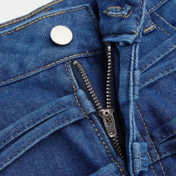 Blue Straight Leg Women's Denim Jeans - Picture 5 of 9